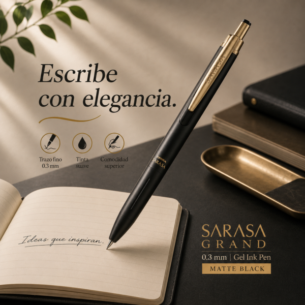 Sarasa Grand 0.3 mm Mate Negro